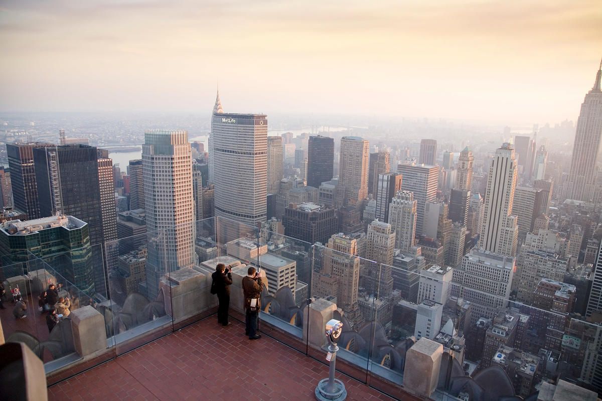 The deck and view of NYC"s Top of the Rock, one of the best NYC observation decks