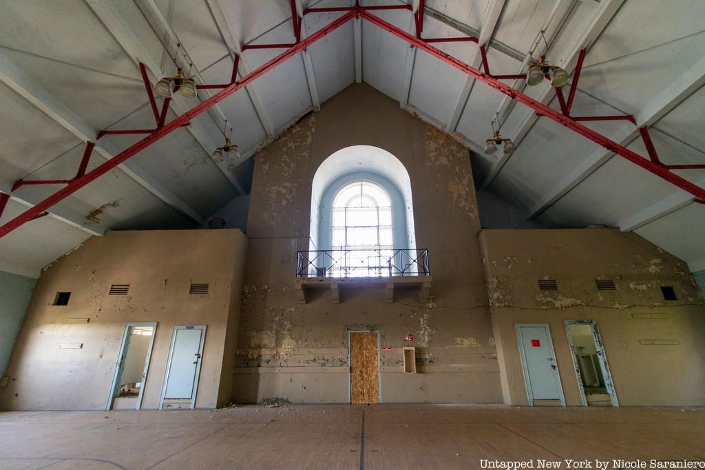 Liggett Hall basketball court back wall