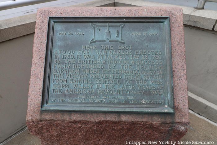 A plaque at the site of the Spanish Pavilion in St. Louis