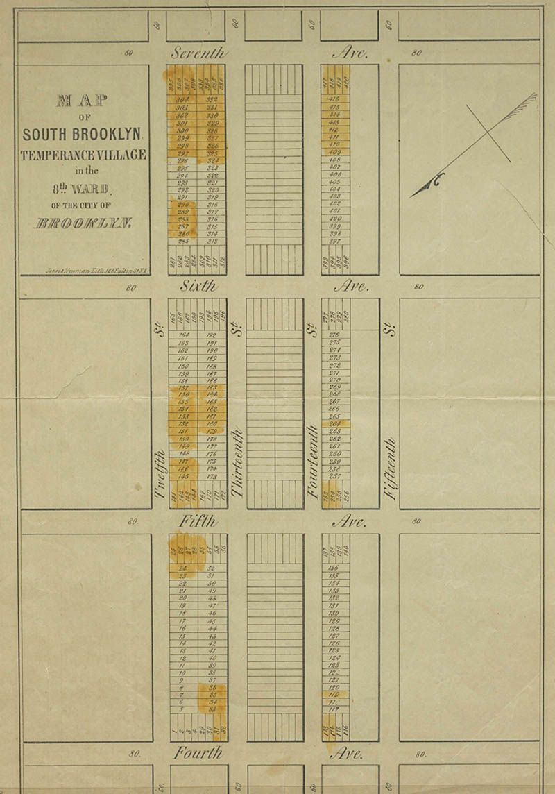 Temperance Village map in Brooklyn