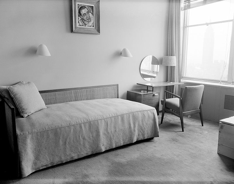 Partial view of the bedroom, in the private apartment provided for the Secretary-General of the United Nations