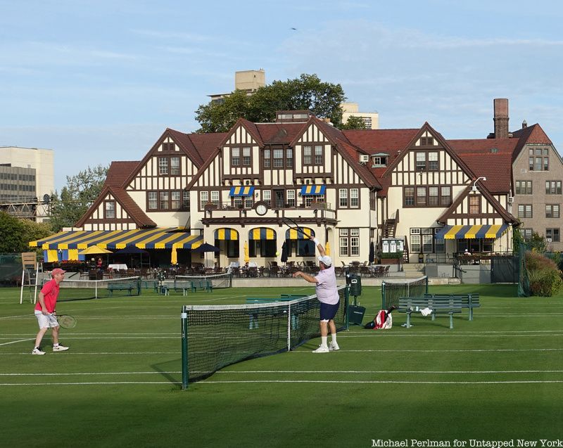 Match in progress at West Side Tennis Club