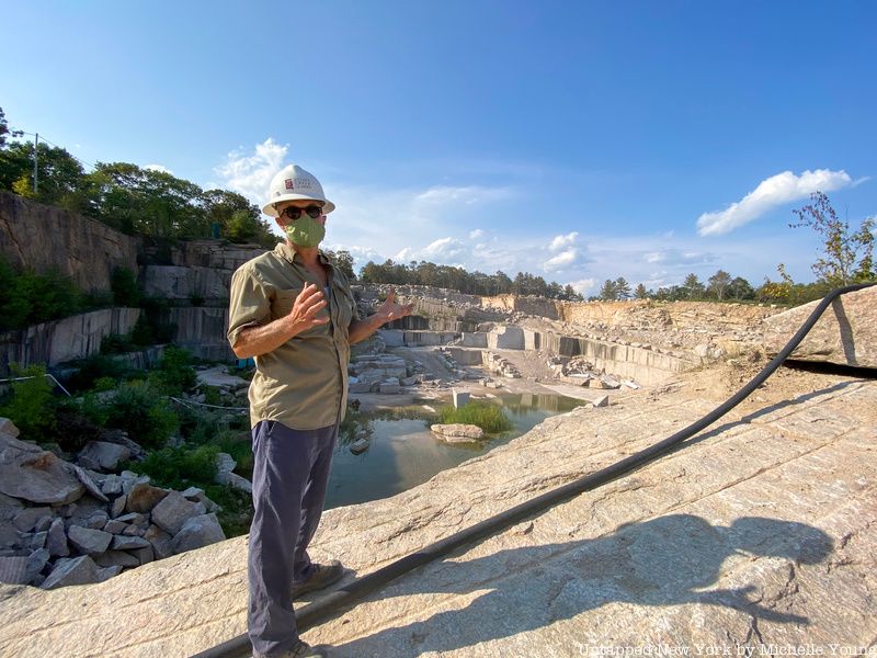 Sculptor Darrell Petit at Stony Creek Quarry