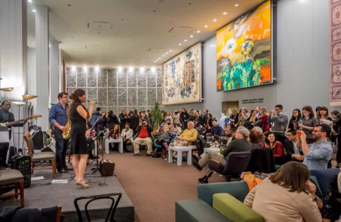 A jazz concert in the UN Delegates Lounge