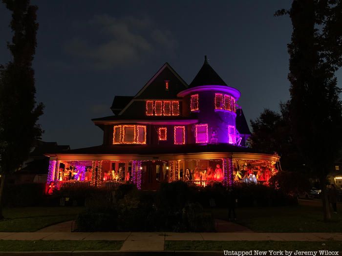 Halloween decorations on Albermarle Road in Flatbush, Brooklyn