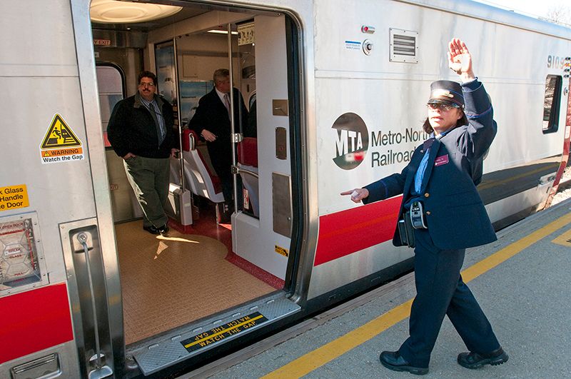 Metro North train conductor