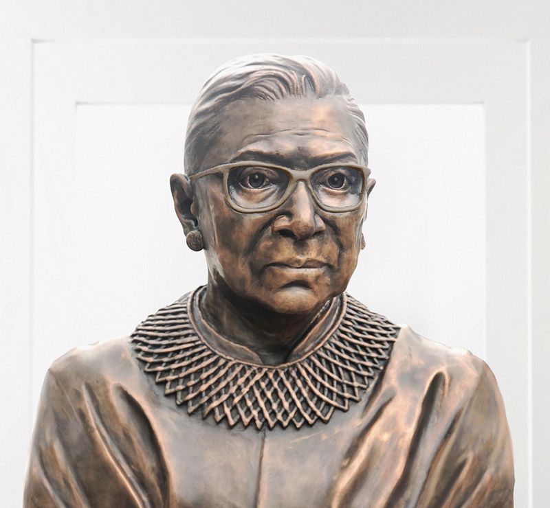 Closeup of RBG sculpture