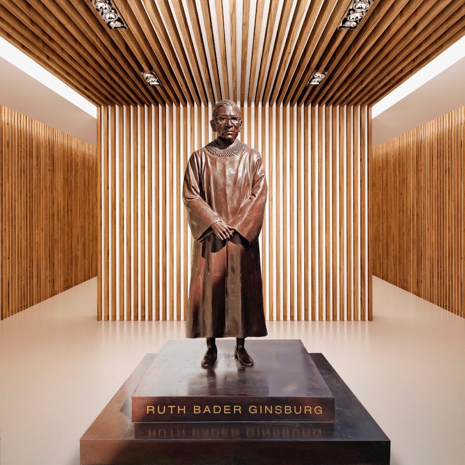 Ruth Bader Ginsburg statue in lobby