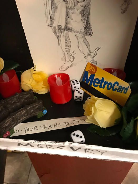 A subway shrine to the God Mercury