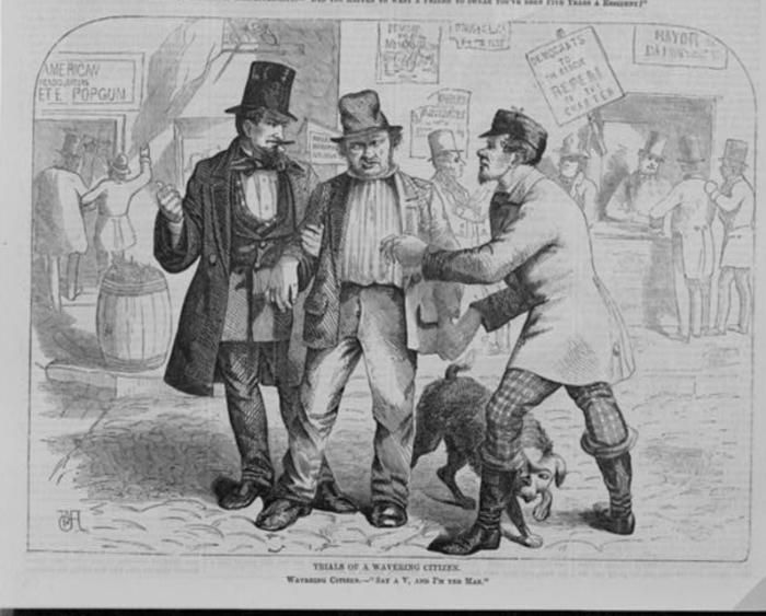 Cooping, a 19th-century practice of voter fraud