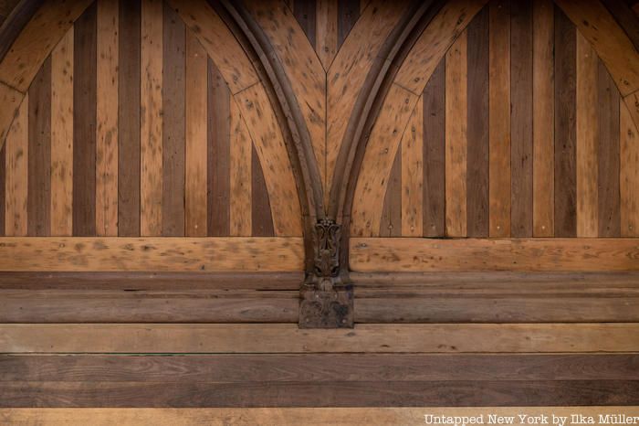 Original woodwork inside Endale Arch