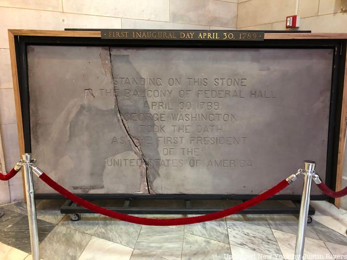 A piece of the balcony Washington stood on for his inauguration