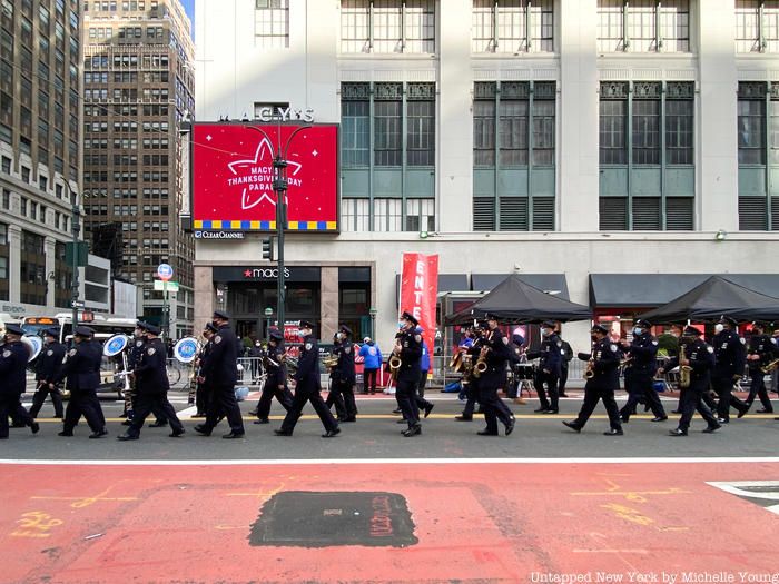 Preparations take place on the 2020 Macy's Parade route