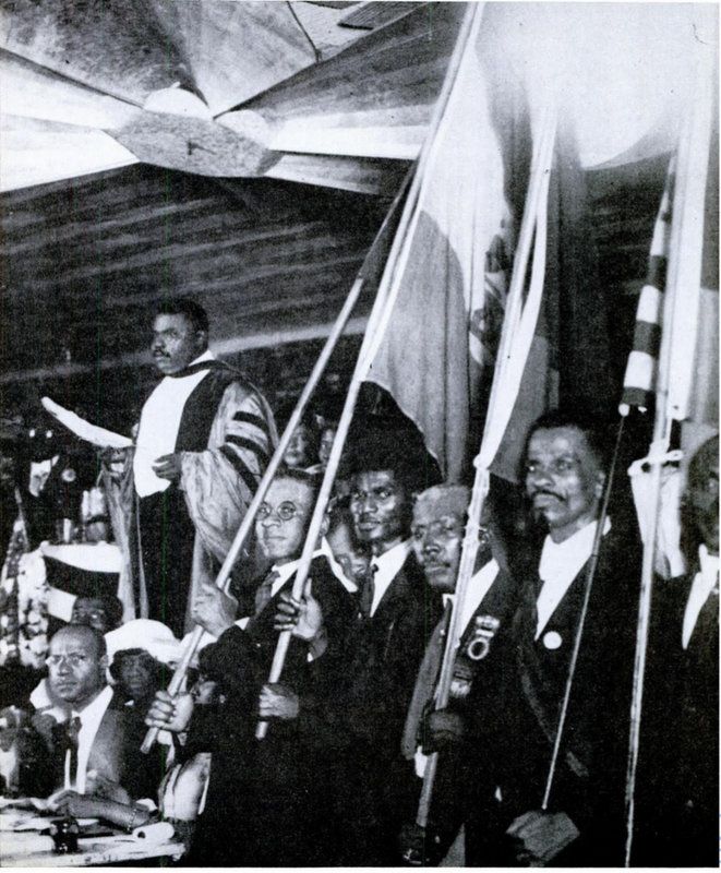 Marcus Garvey speaking at Liberty Hall in 1920