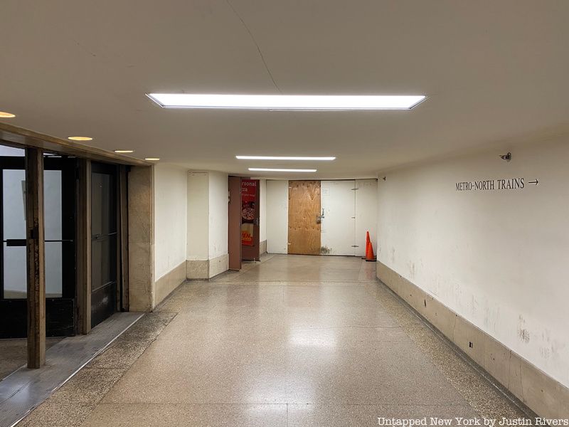 Boarded up entrance to Roosevelt Hotel tunnel