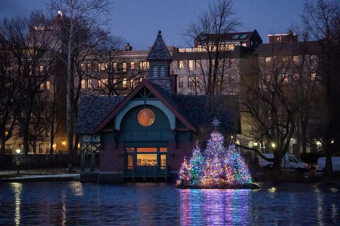 Holiday decorations in NYC in Central Park