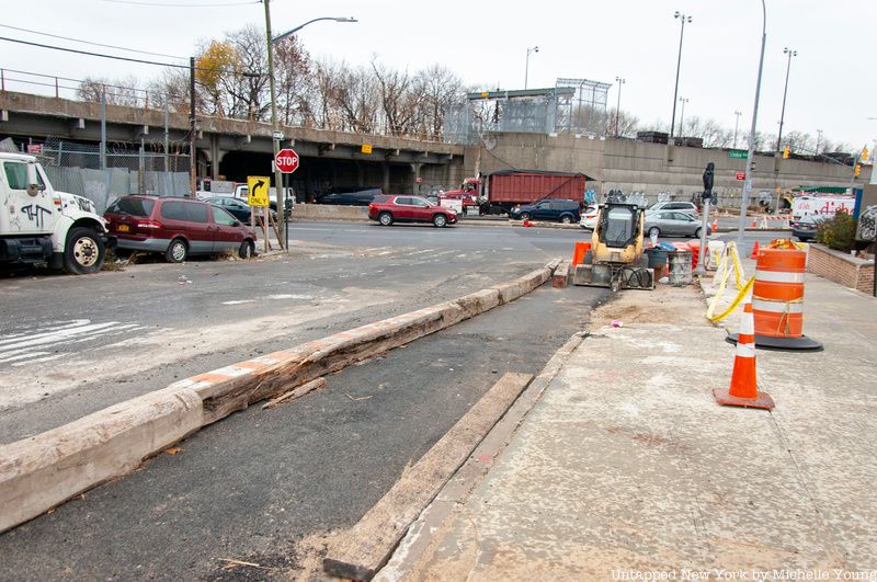 Repaired road with pipeline underneath