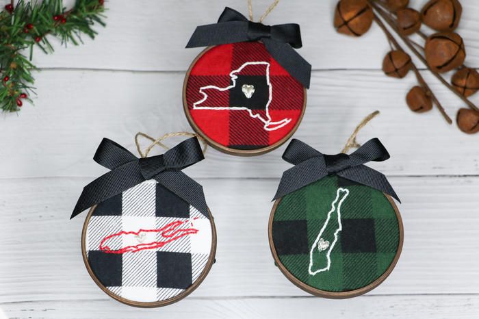 Custom ornaments by Hoop and Hand by Nicole