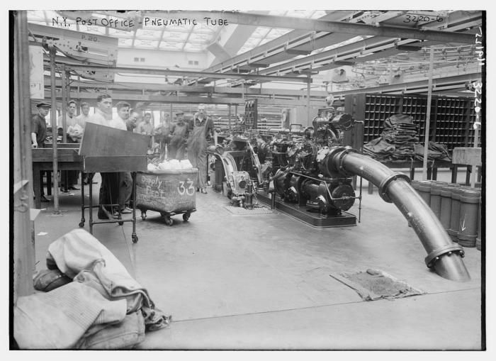 Pneumatic tube mail station