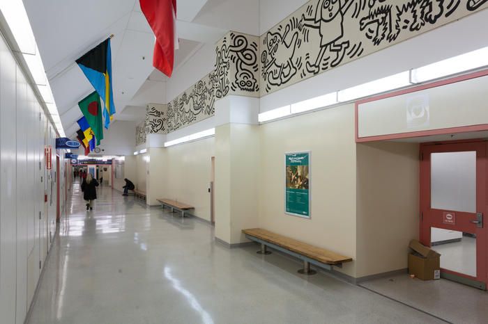 Keith Haring mural inside Woodhull hospital