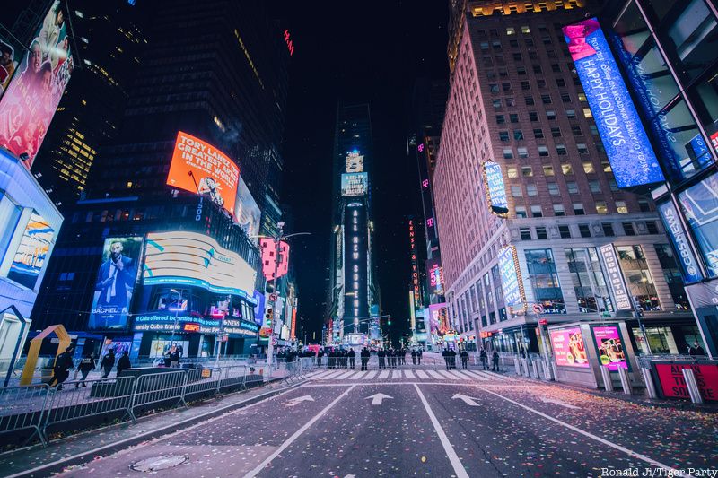 Times Square on New Year's Eve.