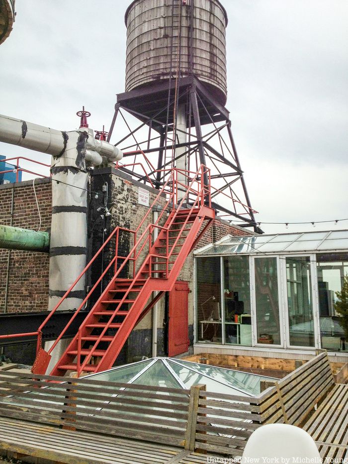 Ladder to rooftop water tank