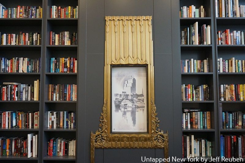 Residents' Library - with 1929 lithograph of building by Louis Lozowick