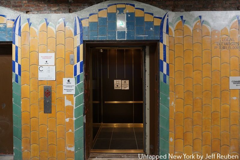 Art Deco remnant in basement around elevator