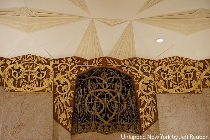 Ornamental grills in lobby of Walker House