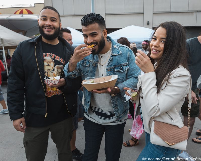 People eating at the Bronx Night Market