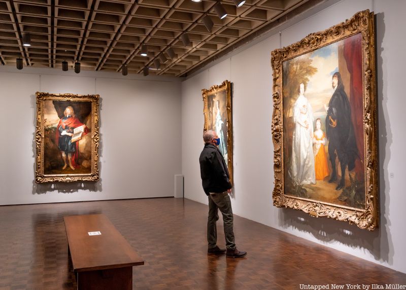 Man standing in gallery at Frick Madison