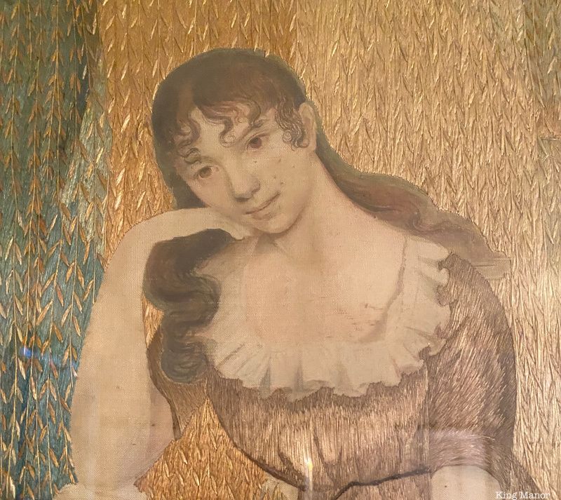 Portrait made of hair at King Manor