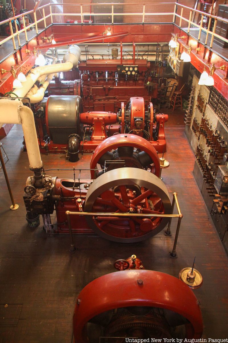 Pratt Institute steam engine power plant looking down at generators