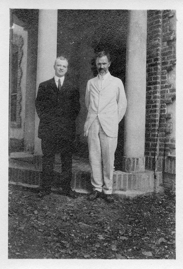 Harry Laughlin and Charles Davenport outside the Eugenics Record Office