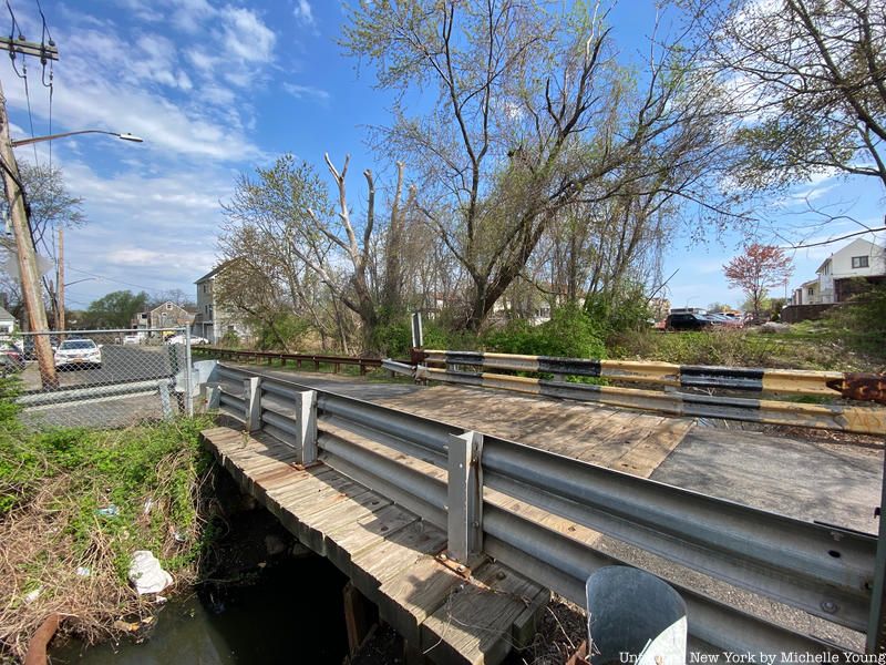 Wooden bridge on Hunter Avenue on Staten Island