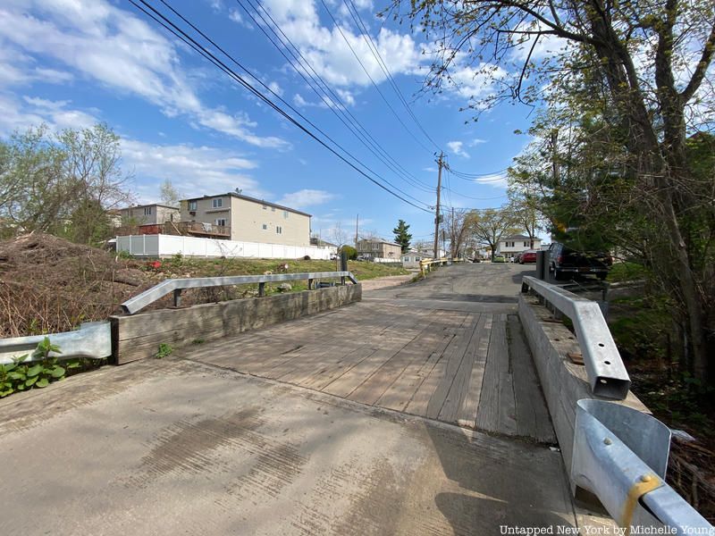 Wooden bridge on Idlease Place on Staten Island