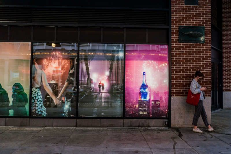 Celebrating the Wins outdoor photo exhibit at the Seaport, Fulton St.