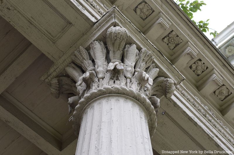 Corn and wheat adorned columns at Litchfield Villa. 