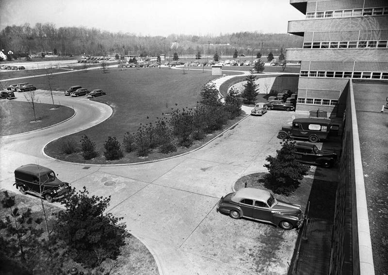 View of parking lot at Lake Success UN Headquarters