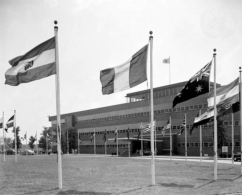 Historic photo UN headquarters at Lake Success