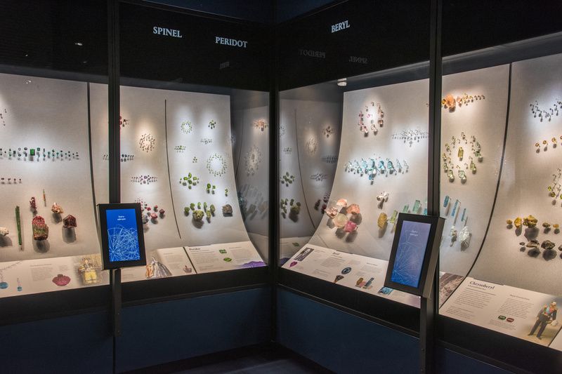 Allison and Roberto Mignone Hall of Gems Exhibits in the American Museum of Natural History