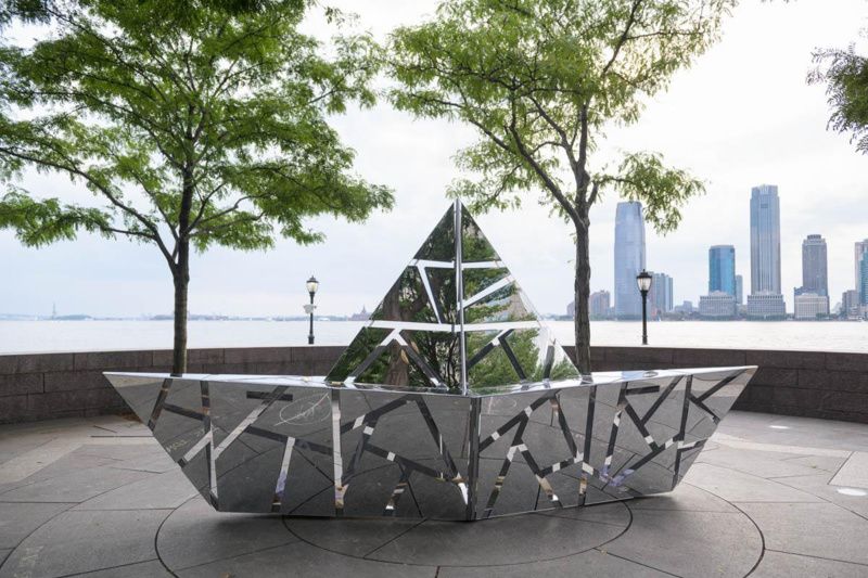 Side view of Muna Malik's Blessing of the Boats at The Arts Center at Governors Island