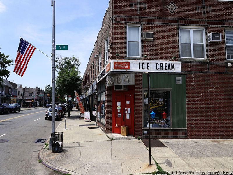 Eddie's Sweet Shop in Forest Hills, one of the neighborhoods served by the E train