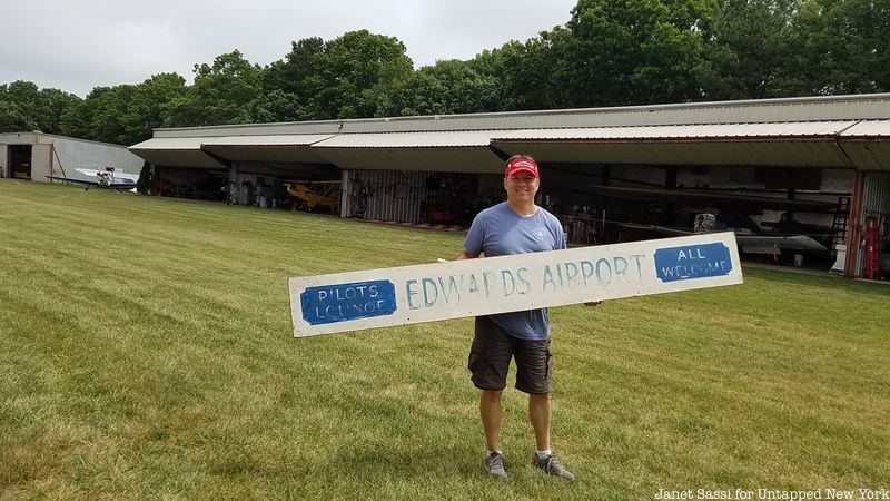 Edwards Airport sign at Bayport Aerodrome