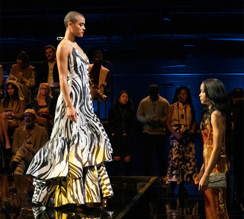 Gossip Girl filming location at the Park Avenue Armory. Julien walking in fashion show.