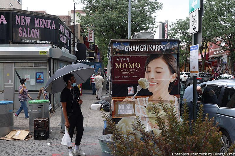 Momo can be found in various food trucks throughout Jackson Heights. 