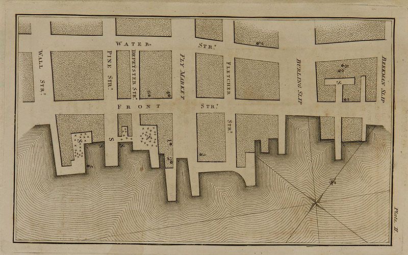 Valentine Seaman's Map of Yellow Fever Epidemic in New York City. 