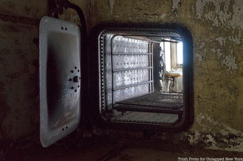 Remnants of the abandoned Ellis Island Hospital.