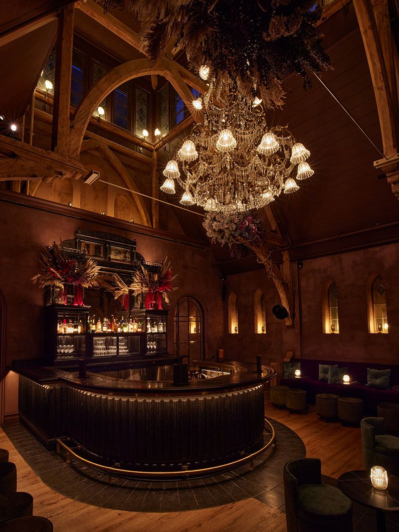 Chapel Bar interior with chandelier