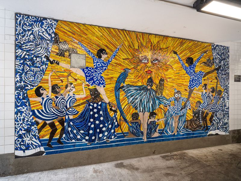 No Less Than Everything Came Together by Marcel Dzama at the Bedford Avenue Station. Photo by Kris Graves.